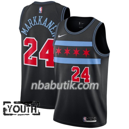 NBA Børn Trøje Chicago Bulls Lauri Markkanen 24 2018-19 Nike City Edition Sort Swingman NBA Børn Trøje Chicago Bulls Lauri Markkanen 24 2018-19 Nike City Edition Sort Swingman